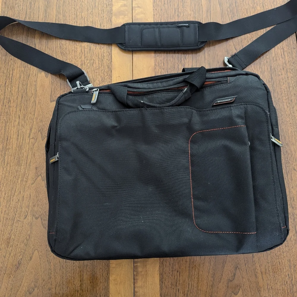 Briggs & Riley Black Briefcase with Orange Interior